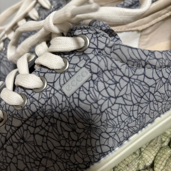 Ecco Soft 7 Nubuck Chic Grey Mosaic Lace Up Comfort Sneakers NWOB - Picture 8 of 12
